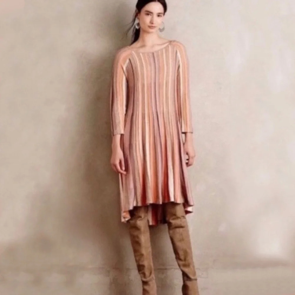 Anthropologie Moth Nora MIDI Striped Swing Dress | XS